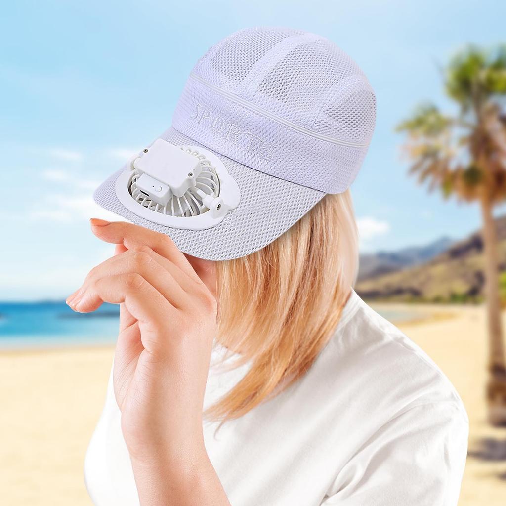 Summer Rechargeable Fan Hat With Strong Wind And Adjustable Sun For Adults With Sunshade And Empty Top Cap For Leisure Travel