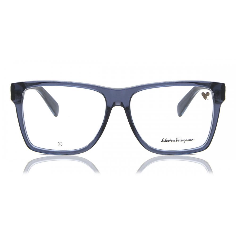 

Salvatore Ferragamo Sf 2953 420 Unisex Eyeglasses Transp Navy Blue/56