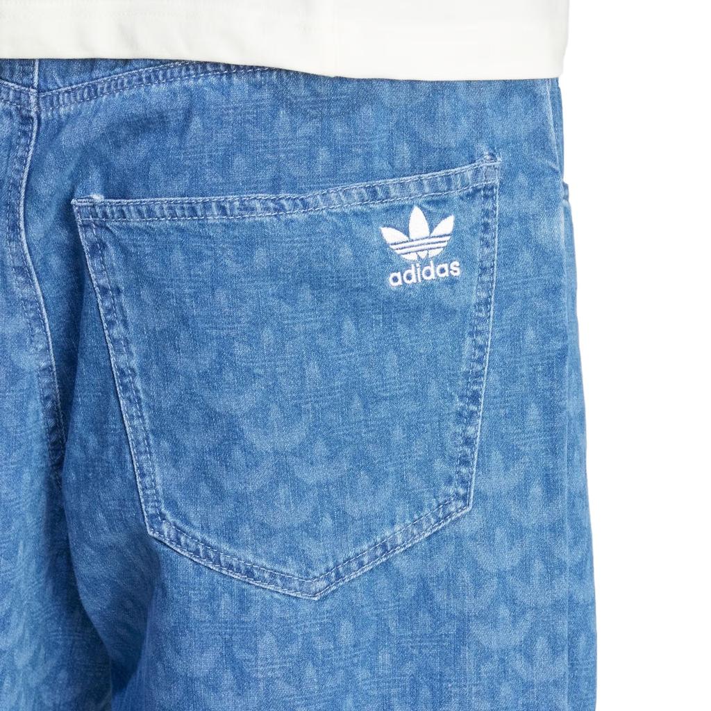 Adidas Originals Pattern Print Mid-Rise Straight Leg Casual Pants Men Bottoms Blue IX6720