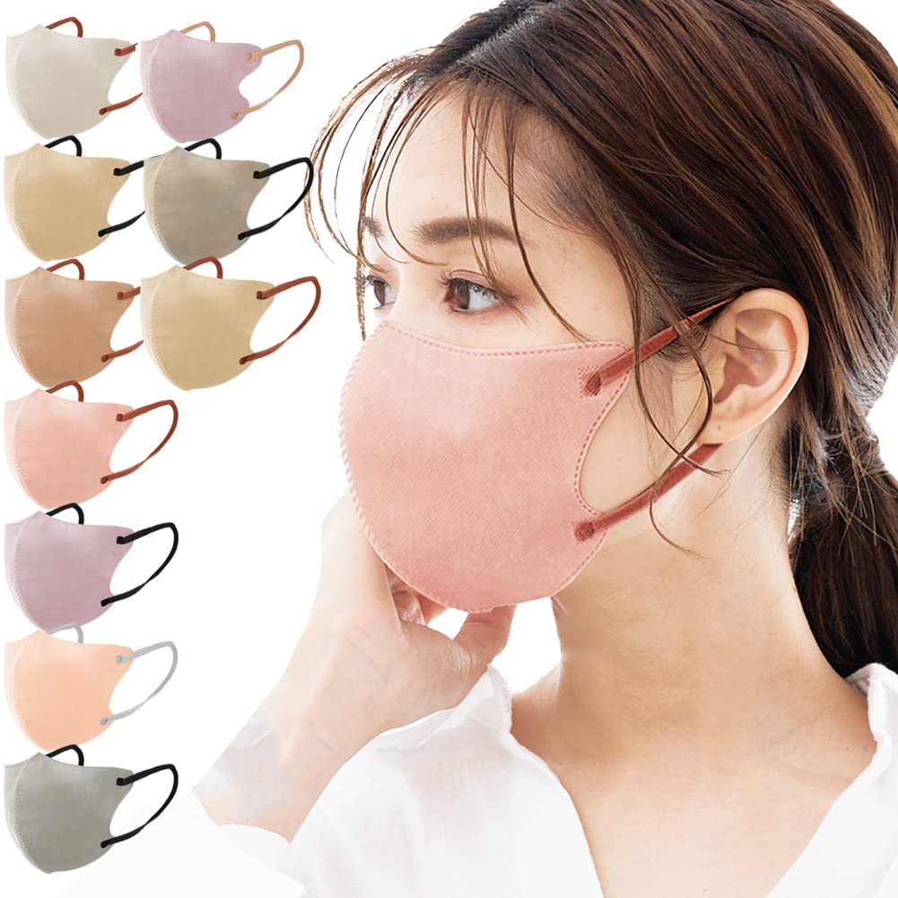 

3D Small No Ear Regular D Size x bpku [millarouge] Masks, Non-Woven Fabric, 3D, Disposable, Face, Two-Tone, Cheek, Summer, Thin, Pain, 20-Count (Baby