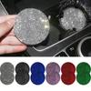 2Pcs Diamond Car Coaster Water Cup Slot Non-Slip Mat Silica Gel Pad Cup Holder Mat Car Gadget Bling Car Accessories for Woman
