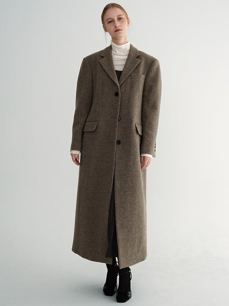 Paul&Alice Single Maxi Coat / Brown Check