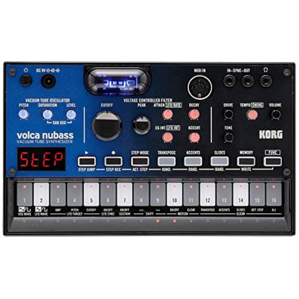 

KORG synthesizer bass machine, volca nubass, vacuum tube circuit, Nutube equipped, 16 step sequen...