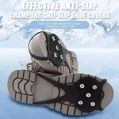 Durable Anti-Skid Crampons with Metal Studs for Winter Safety
