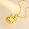 Gold Diamond-Pointed Heart Iris Pendant Necklace - Ancient Method, Fashionable & Exquisite.
