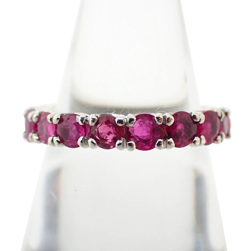 [New] Pt900 Ruby Eternity Ring/Size 13/j34-1