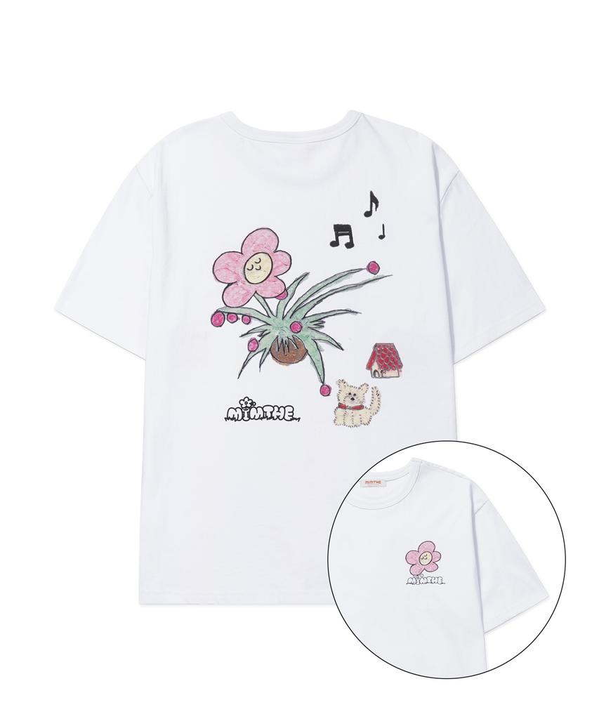 Mimdeowodeulobeu Bureu X Mimthe Flowerpot T-Shirt_Black