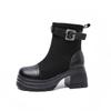 Stivali versatili, Scarpe nuove da donna, Stivali slim elasticizzati retrò, Con suola spessa