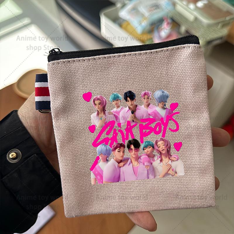 KPop Demon Hunters Makeup Bag Women Cute Anime Canvas Multicolored Pencil Case Zipper Hand-carried Finishing Storage Bags Gift