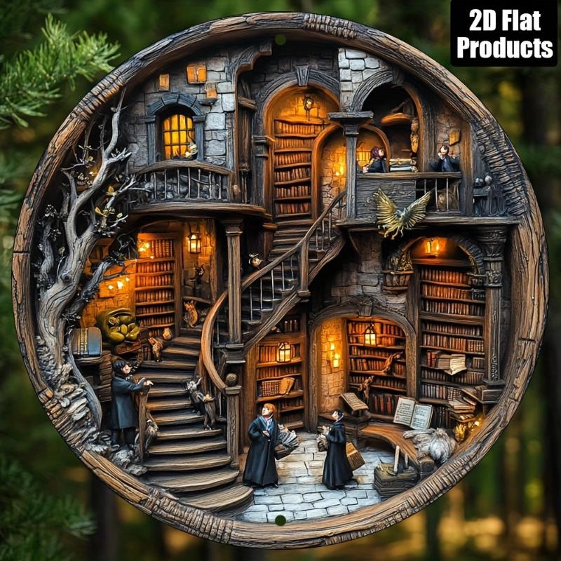 Vintage Clown Metal Sign 7.8" Round Aluminum Wall Art Humorous Bathroom Decor Bar Cafe Beach House