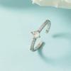 925 Sterling Silver Plated Sun Moon Sunflower Heart Rings for Women Original Flower Wedding Crystal Luxury Jewelry R5375