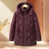 Middle-aged and Elderly Large-size Cotton-padded Clothes, Women's Medium and Long Hats, Removable Winter Mother's Clothing Temperament, Thickened