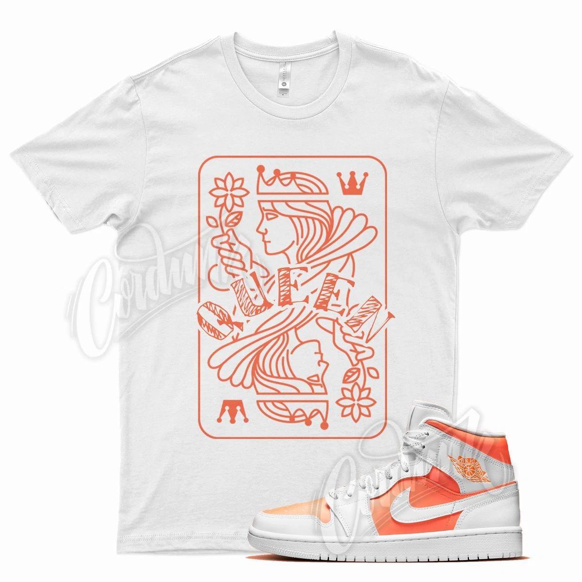 

White QUEEN Shirt for J1 1 Mid Bright Citrus Orange 11 3XL