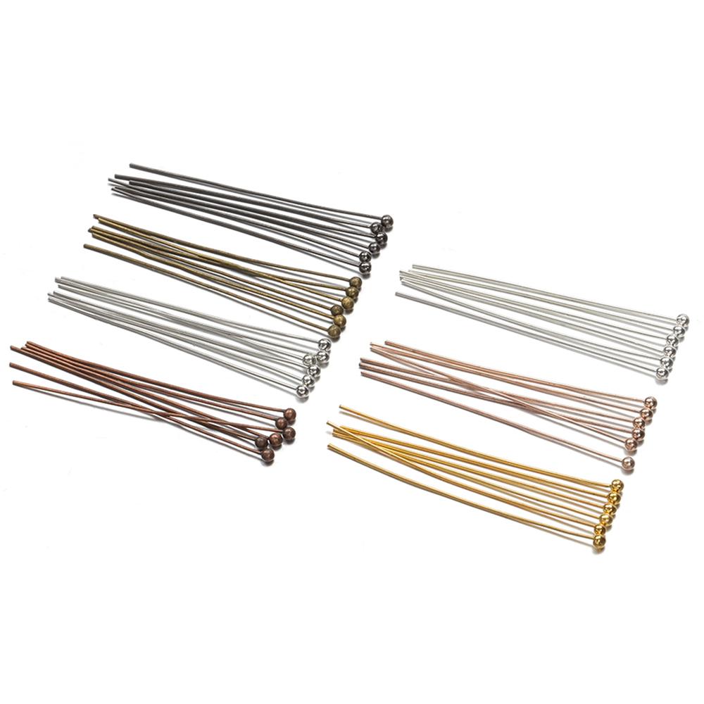 200 st/parti 18 20 25 30 40 mm Metallkulhuvudnålar 0,5 mm Stångnålar Kontakt för DIY Smyckestillverkning Pärlfynd Tillbehör