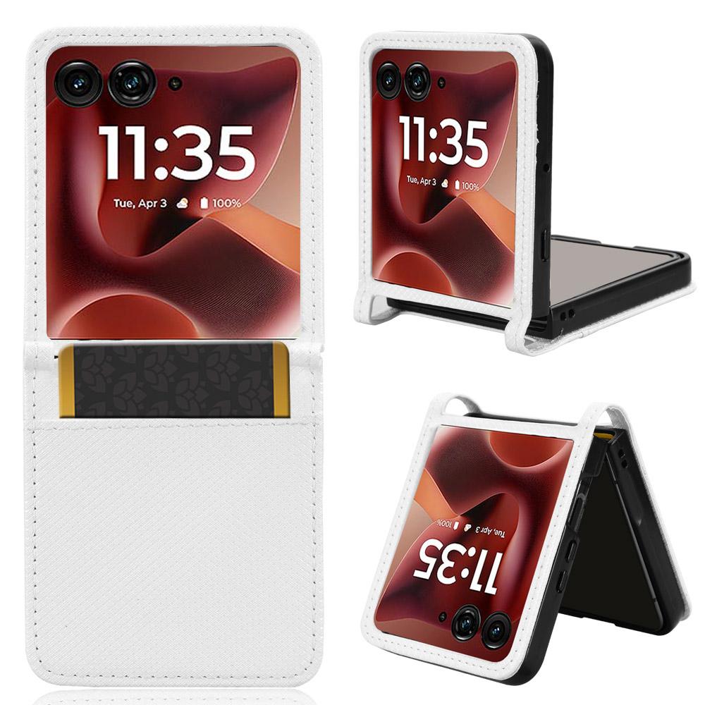 

Чохол-книжка для Motorola Razr 60 Ultra Шкіряний чохол [Шкіра вінтажний фліп] Гаманець Протиударний Міцний Ретро чохол для телефону Motorola Razr 60 Ultra білий
