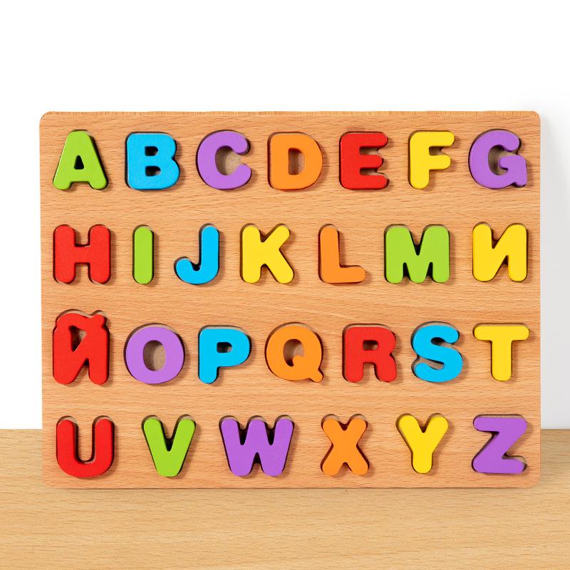 Cross-border Montessori Wooden Alphabet Puzzle for Kindergarten Children - Educational Hand-Grasp Toy