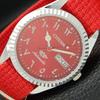 JAPANISCHE ÜBERHOLTE CITIZEN HERRENUHR 8200 AUTOMATIK ARABISCH ROTES ZIFFERBLATT a426226-2 RL620c-a426226