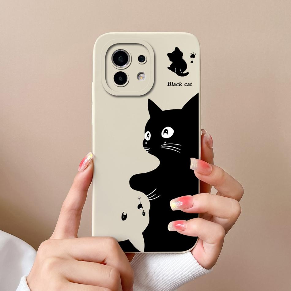 For Xiaomi Mi 11 Lite/Mi 11 Pro Phone Case Full Protection Cute Back Cover For Mi11 Lite Mi 11Pro Soft Liquid Silicone Bumpers
