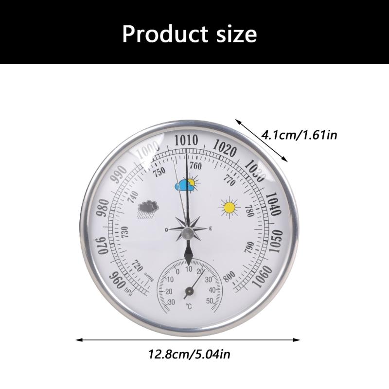 Metal Construction Barometer With Temperature Gauge Ideal For Hiking Camping And Scientific Research Portable