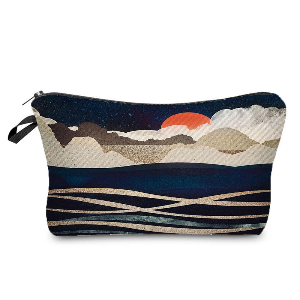 Women Landscape Painting Print Cosmetic Bag Toiletries Organize Travel Storage Case 6672