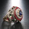 Women's Luxury Round Colorful Rhinestone-Inlaid Finger Ring Party Jewelry Gift