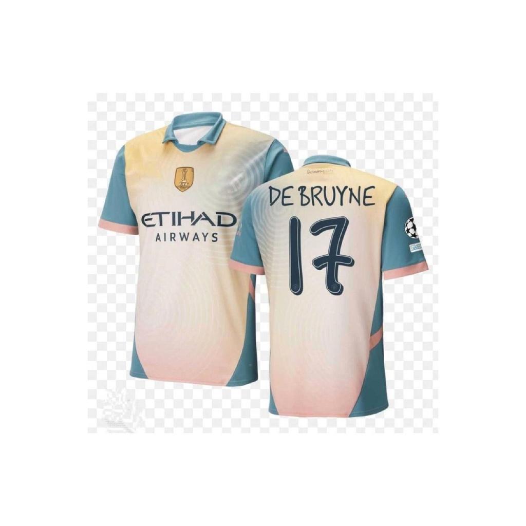 City 2024/25 New Season Kevn De Bruyne Alternative Jersey (creamblue)