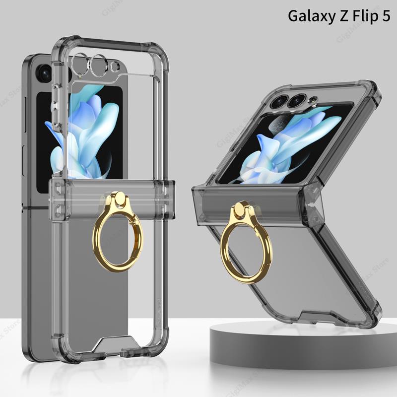 Wireless Charging Case For Samsung Galaxy Z Flip 5 Flip5 Clear Soft Cover For Samsung ZFlip5 Z Flip5 Funda Case Protective Coque