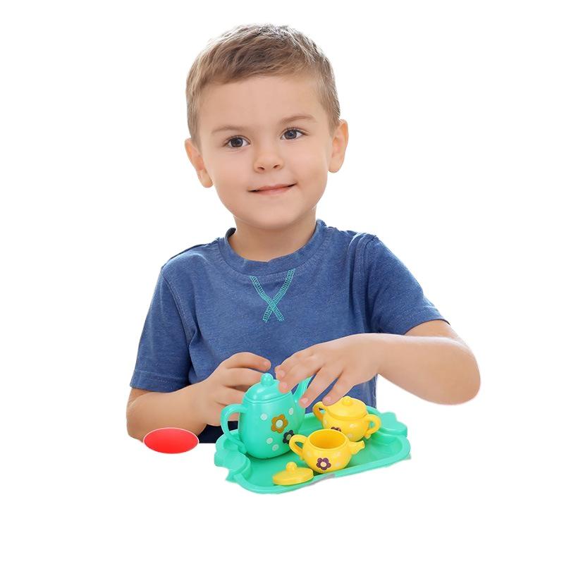 [JN] 1 Set Teapot Teacup Food Pretend Play Toy Kids Simulation Tea Kit Kitchen Afternoon Tea Toys For Boy Girl Birthday Gift