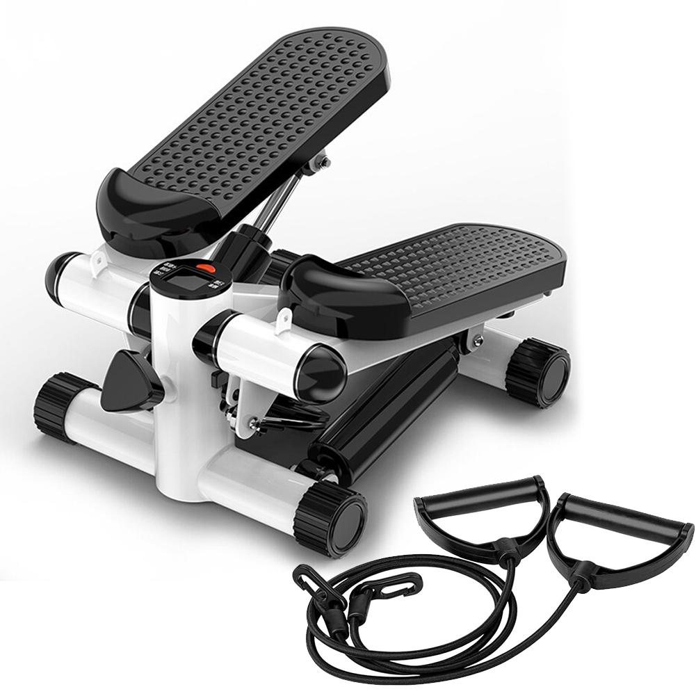 Mini Stepper Pedal Stepper Max 120kg Twist Stepper Machine LED Display Slimming Treadmill with Pull Rope Exercise Equipment черный белый