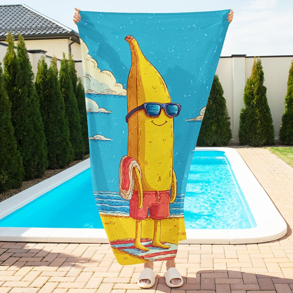 Funny Banana Beach Towel - Cartoon Fruit With Sunglasses, Summer Vacation, Quick Dry, Multiple Sizes