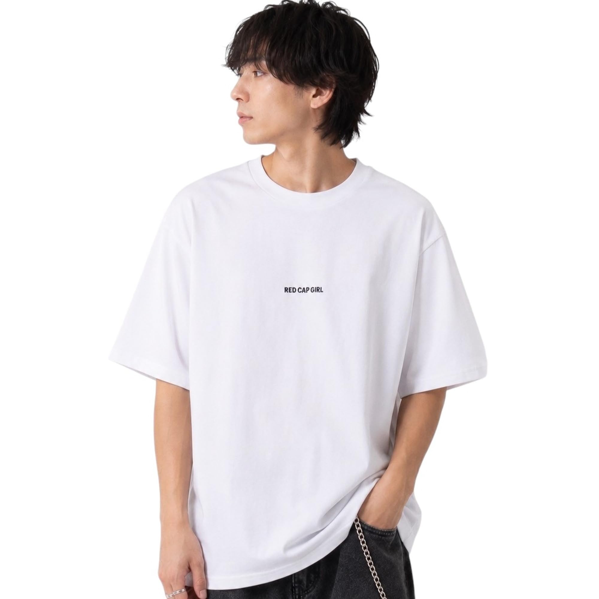 Cap Printed Unisex RE26SU03 WHITE XL [Red Girl] Short-Sleeve T-Shirt (Back Print) / /