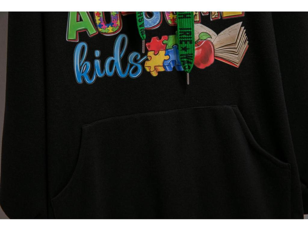 Plus Size Women's Hooded Sweatshirt - Autumn/Winter, Loose Fit, Long Sleeve, Trendy Letter Design, No-Pile American Style.