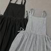 Japanese Style Mori Drawstring Waistband French Long Camisole Dress Johnature Women Large Skirt