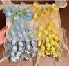 Long Ribbon Bow Hair Clip Bell Orchid Hair Barrettes New Sweet Headband  For Girls
