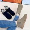 Foreign trade winter velvet women's cotton shoes warm mother shoes flat comfortable versatile short boots non-slip snow boots