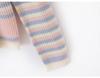Women's 2025 Color-Block Striped Knit Sweater: Round Neck, Slim Fit, Warm Wool for Autumn/Winter