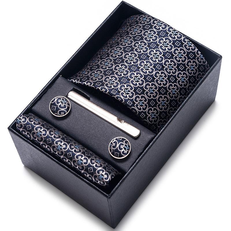 Gift Box Men'S 8Cm Tie Business Dress Jacquard Yarn Business Career Tie Set Men