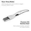 Premium Stainless Steel Kitchen Knife for Chopped Green Onion with Curved Handle Design Food Speedy Chopper Silk the Knife