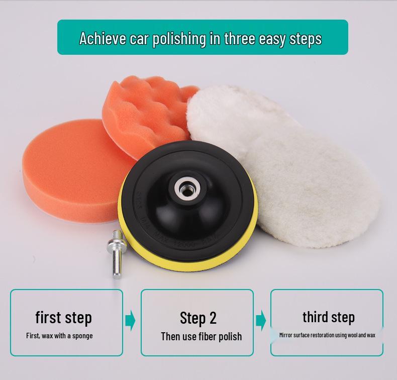 Car Detailing Polishing Pad Set - 3" to 7" Glazing, Waxing, Sanding Sponges