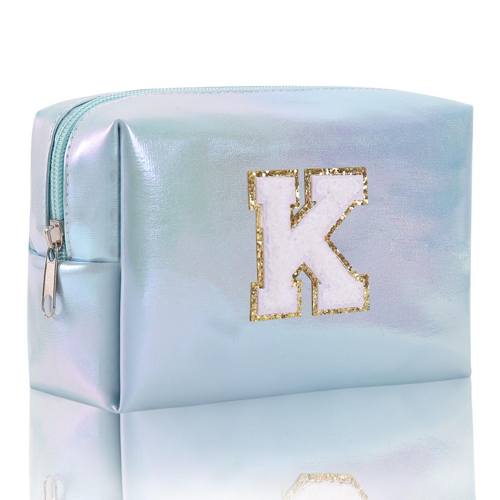 Octagon Bag Embroidery Alphabet Makeup Bag Large Capacity Toiletry Bag Travel Storage Bag Clutch Bag