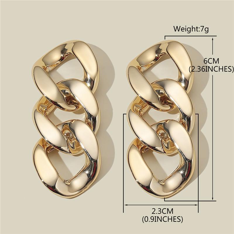 Retro Gold European & American Punk Style Women's Hoop Earrings