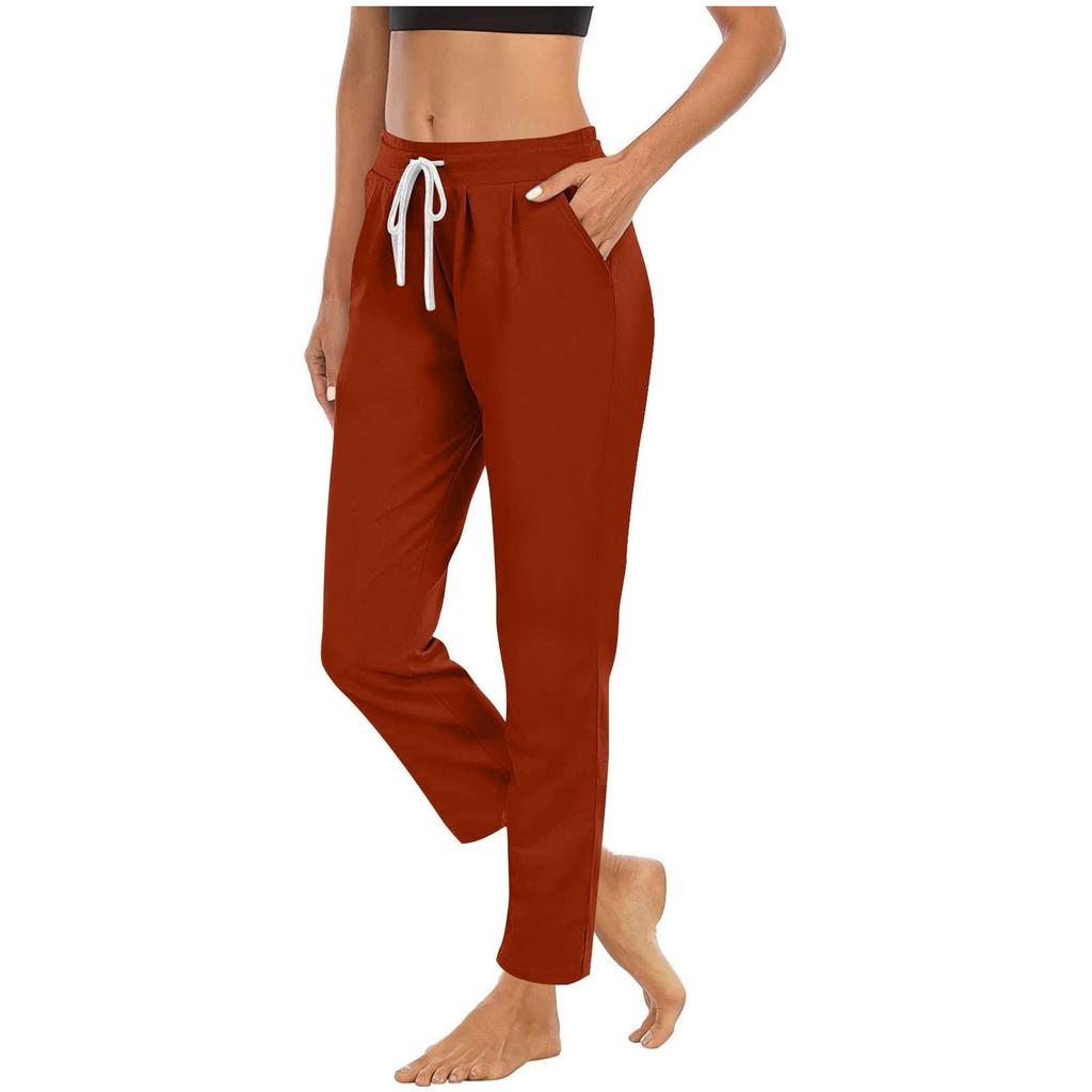 Yoga Pants Women High Waist Straight Leg Joggers Lightweight Hiking Casual Athletic Workout Trousers with Pockets