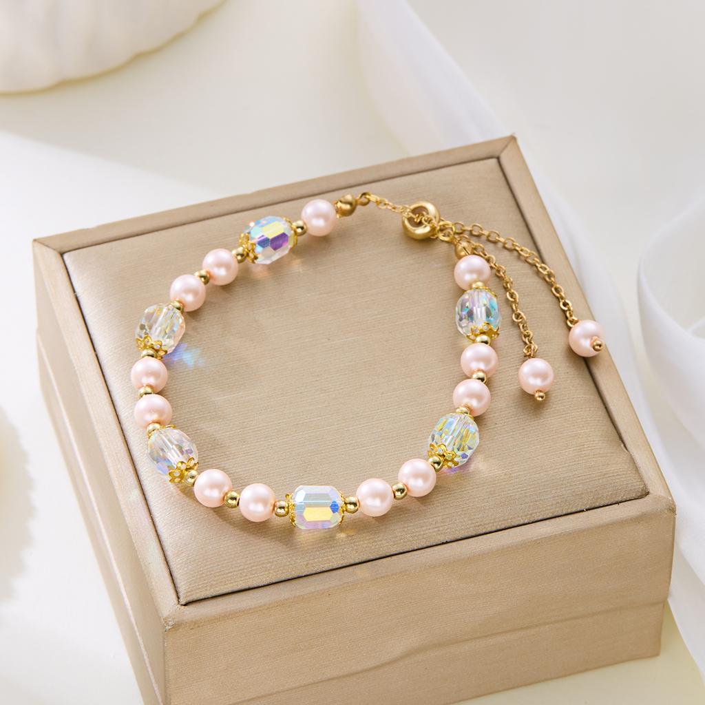 Colorful Crystal Beads Beaded Pearl Bracelet for Wedding Party Bracelet Bohemian Women Jewelry Fashion Gift