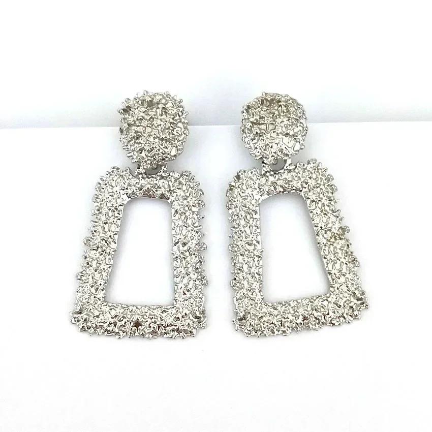 

Винтажные серьги золотого цвета с преувеличенными большими висячими серьгами для женщин, женские висячие серьги с геометрическим рисунком в форме капли воды, модные украшения