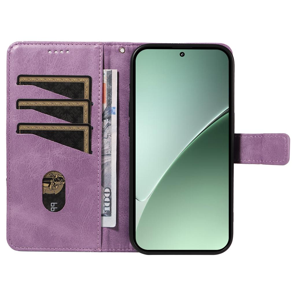 For Xiaomi 15 Pro Case Leather Geometric Line Wallet Phone Cover with Wrist Strap