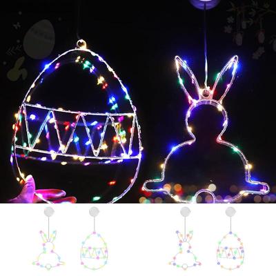Ostern Türdekorationen Lichter Festival Beleuchtete Türdekorationen Ei Hase Lichtschild Neon LED Mit Saugnapf Für Innenbereich Zuhause