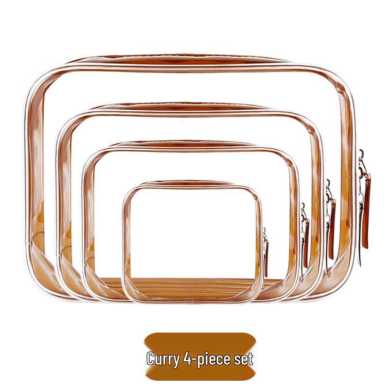 Large Capacity Waterproof Transparent Makeup Bag - Portable Toiletry Organizer for Travel