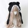 Fashion Cartoon Knitted Cat Ear Hat Ear Protection Casual Crochet Wool Hat Cute With Bow Photo Props Cap Outdoor