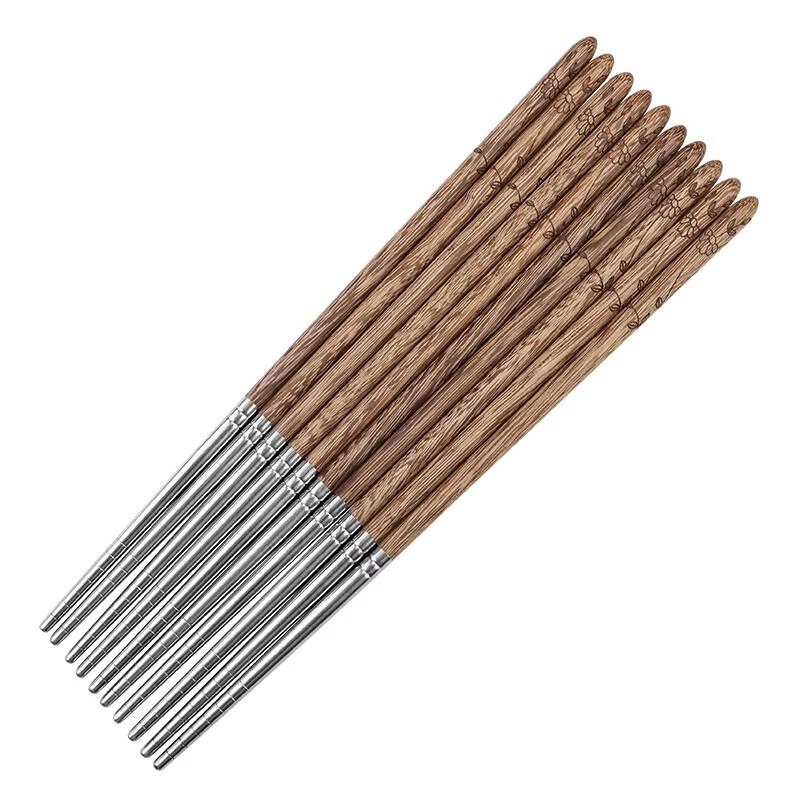 ChuyiQi Premium Wenge Wood Chopsticks with Copper Heads