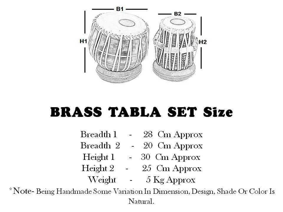 Professional Brass Tabla Drum Set | High Quality Folk & Indian Classical Musical Instrument with Carry Bag
